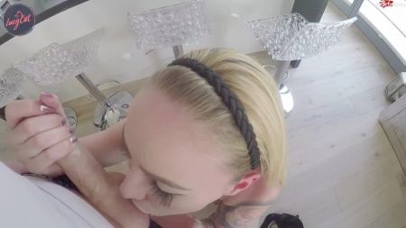 Blonde Slut Serving Dinner Naked Sex